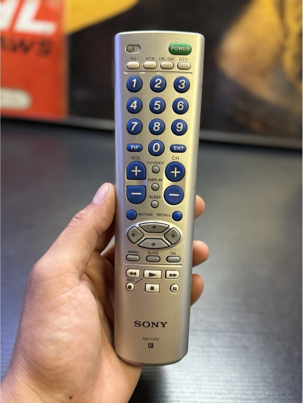 Sony RM-V202 Universal Remote Control TV VCR Cable SAT DVD OEM Genuine Silver